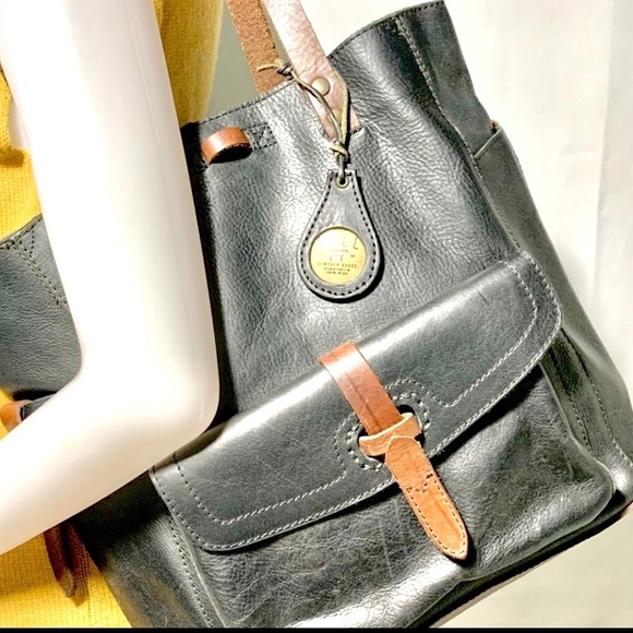 Will Leather Goods Handbags - Will Leather Goods Tote Black Brown Straps HUGE